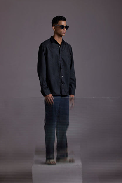 MIDNIGHT PINSTRIPE SHACKET