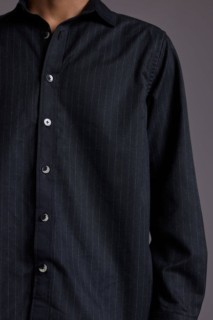 MIDNIGHT PINSTRIPE SHACKET
