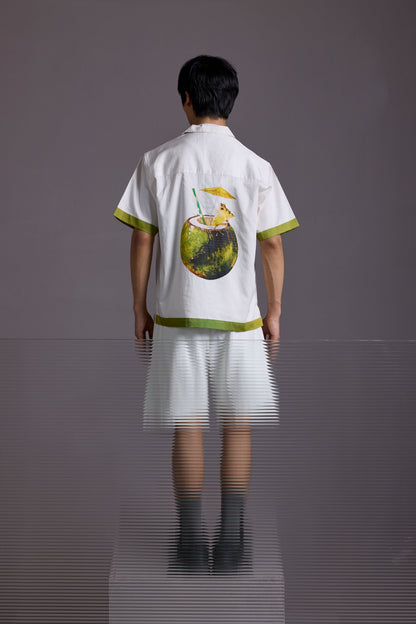 GREEN TROPICS PRINTED SHIRT