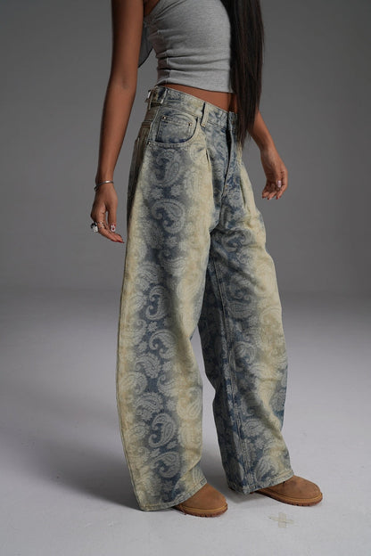 SHADOW PAISLEY UNISEX VALKYRE FABRIC JEANS