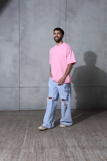 Basic Soft Pink Solid Tshirt