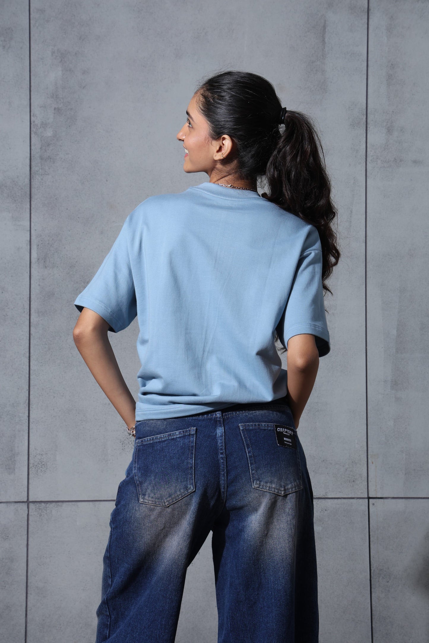 Basic pale Blue Solid Tshirt