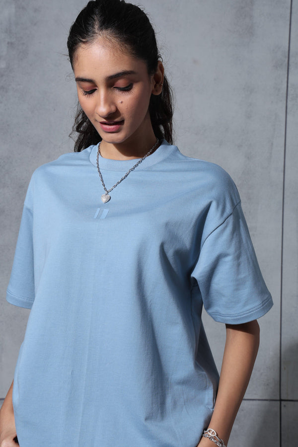 Basic pale Blue Solid Tshirt