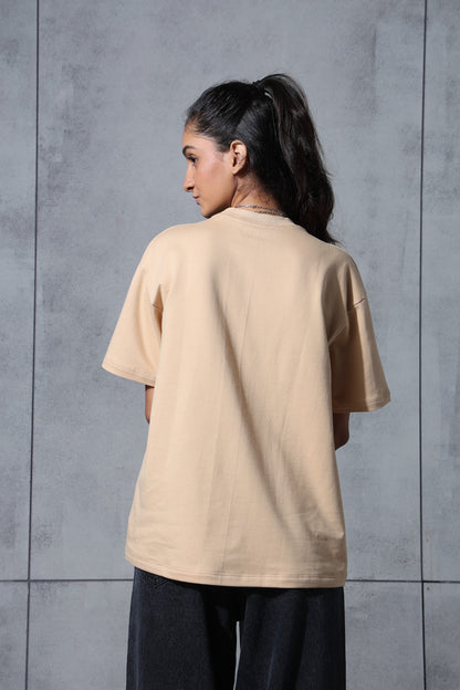 Basic Beige Solid Tshirt