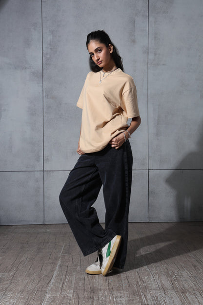 Basic Beige Solid Tshirt