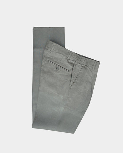 Bare Brown Relax Fit Linen Trouser with Side Elastic - Olive