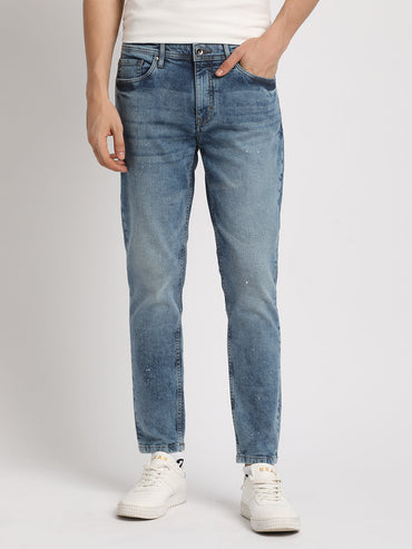 Men Solid Mid Rise Slim Fit Jean DNM-BRAQ-BL