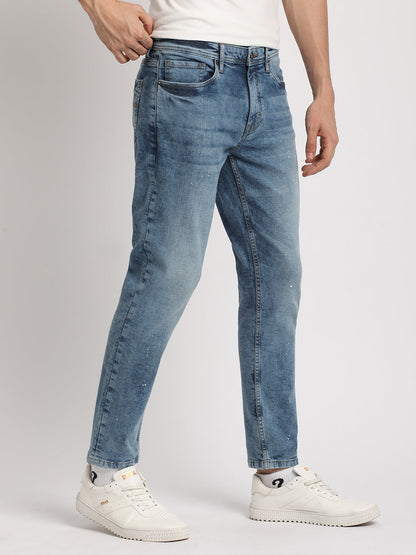Men Solid Mid Rise Slim Fit Jean DNM-BRAQ-BL