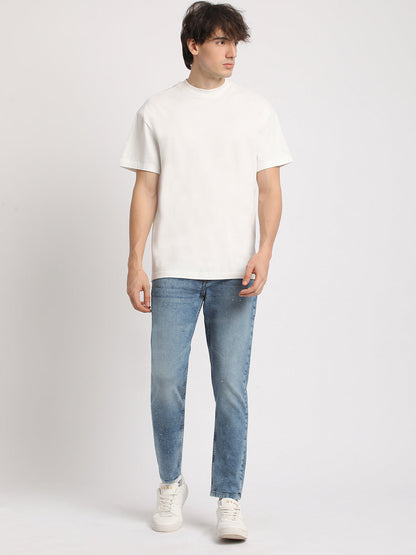 Men Solid Mid Rise Slim Fit Jean DNM-BRAQ-BL