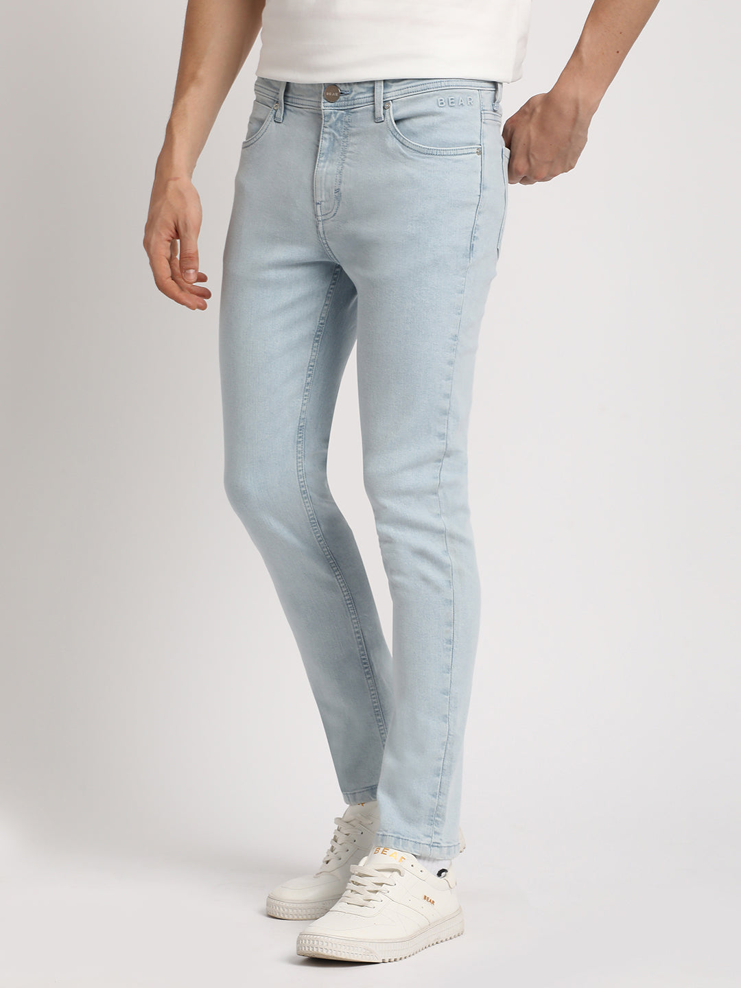 Men Solid Mid Rise Slim Fit Jean DNM-SUR-LB