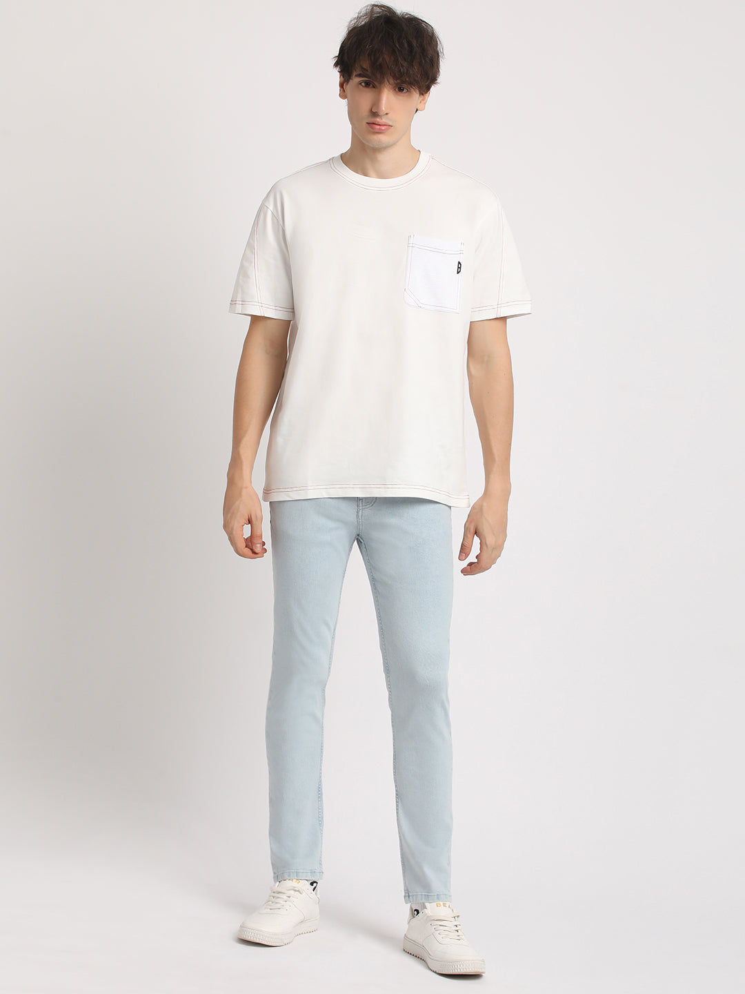 Men Solid Mid Rise Slim Fit Jean DNM-SUR-LB