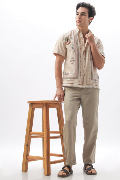 Sands of Sahara Embroidered Half Sleeve Shirt