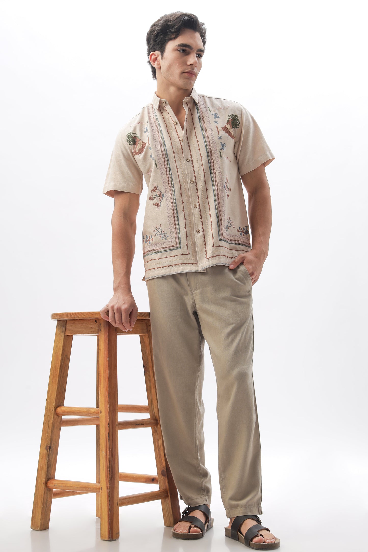 Sands of Sahara Embroidered Half Sleeve Shirt