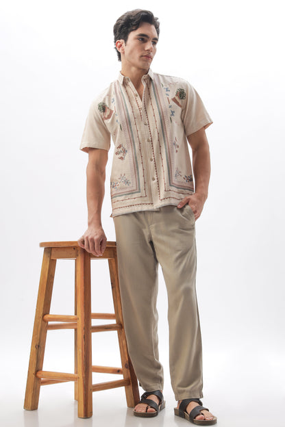 Sands of Sahara Embroidered Half Sleeve Shirt