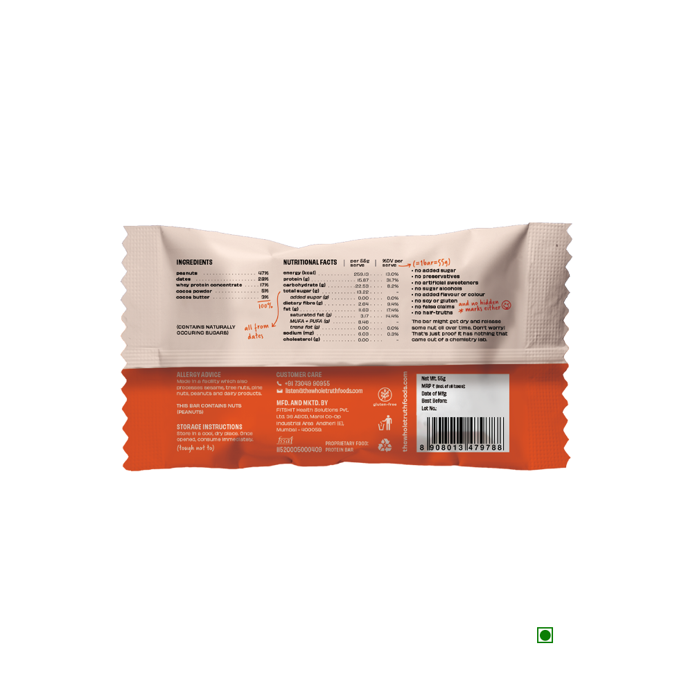 The Whole Truth Peanut Cocoa Protein Bar 55g | The Whole Truth Foods at Broadway