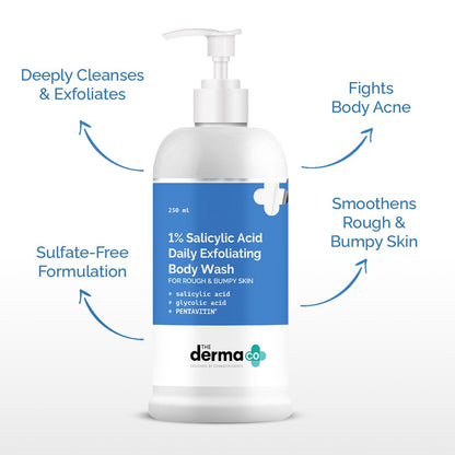 1% Salicylic Acid Daily Exfoliating Body Wash with Salicylic Acid , Glycolic Acid & PENTAVITINÂ® - 250ml