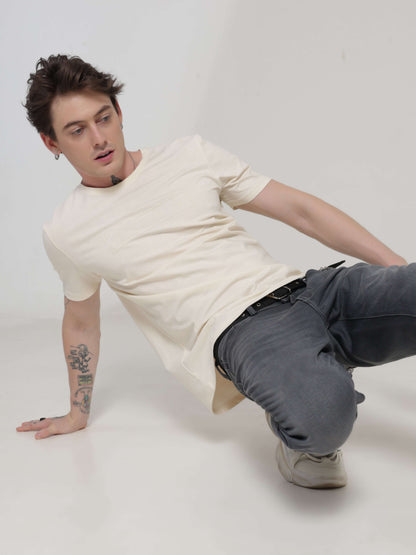 Crew Neck Tshirt | Anti Stain Anti Odor Water Repellent   SOFTPEACH