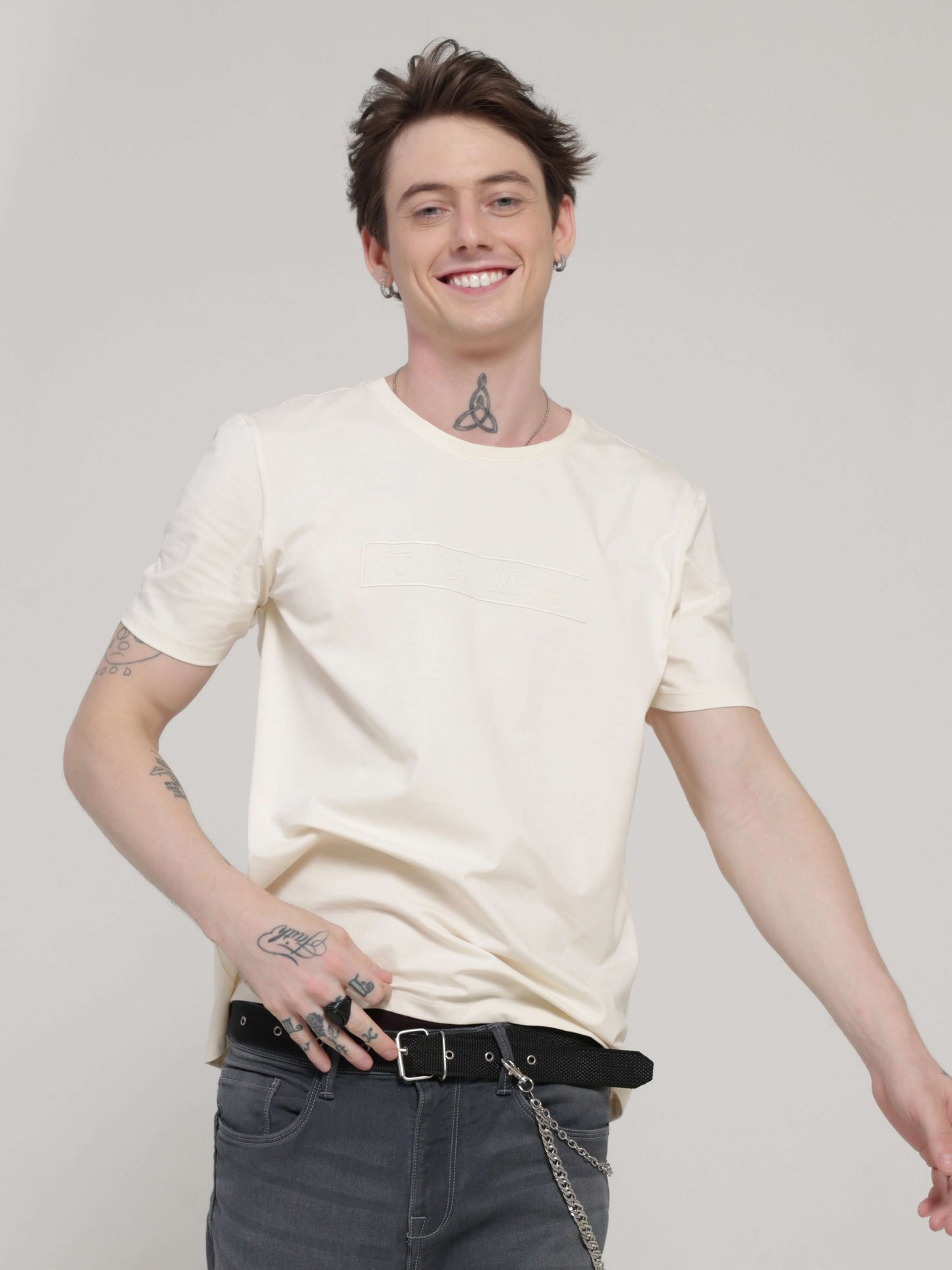 Crew Neck Tshirt | Anti Stain Anti Odor Water Repellent   SOFTPEACH