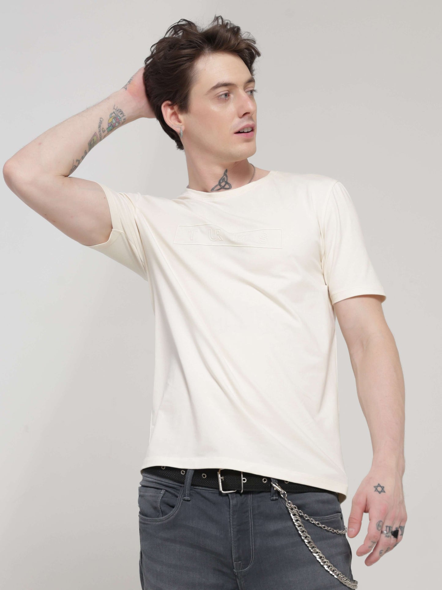 Crew Neck Tshirt | Anti Stain Anti Odor Water Repellent   SOFTPEACH
