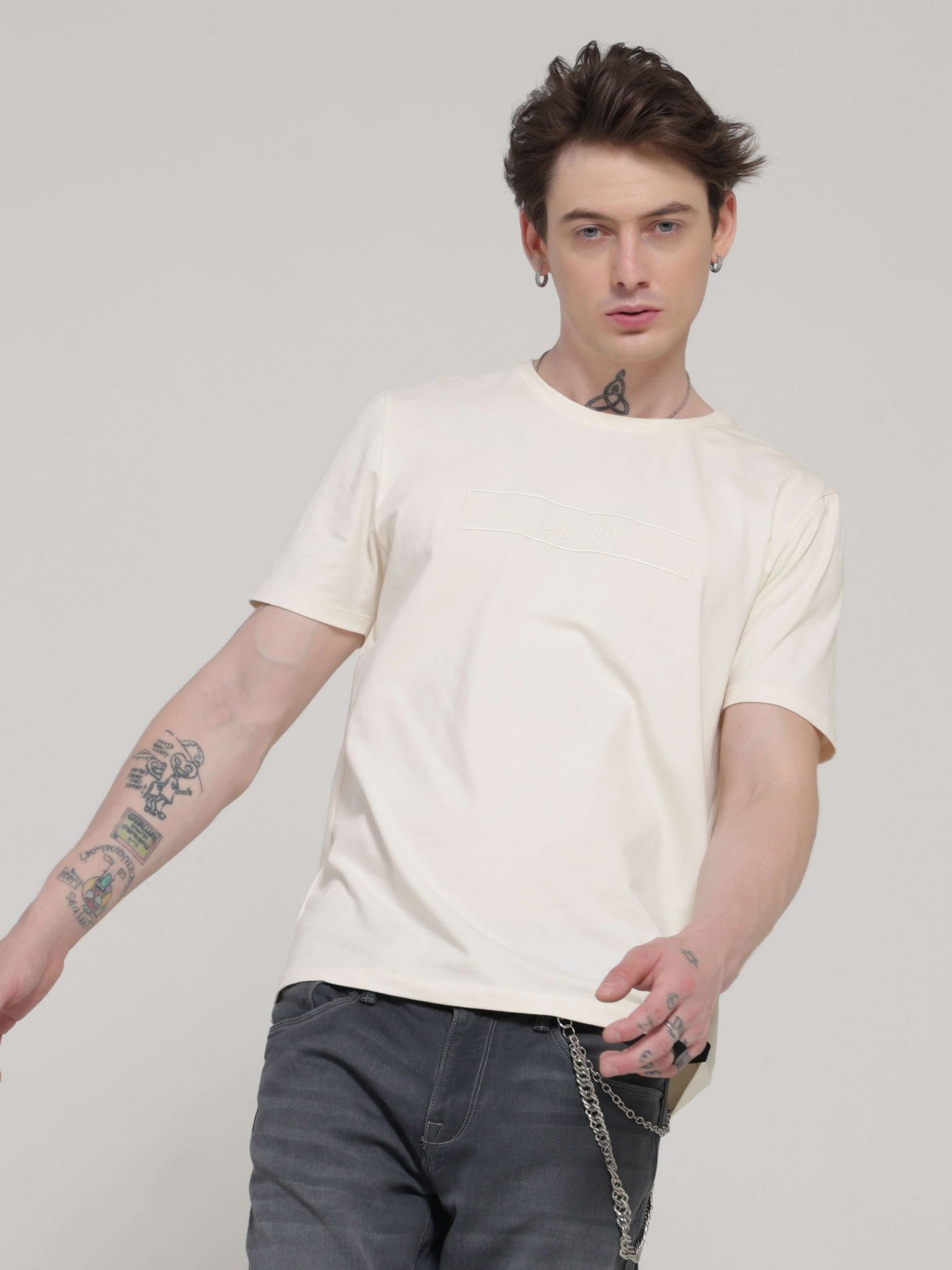 Crew Neck Tshirt | Anti Stain Anti Odor Water Repellent   SOFTPEACH