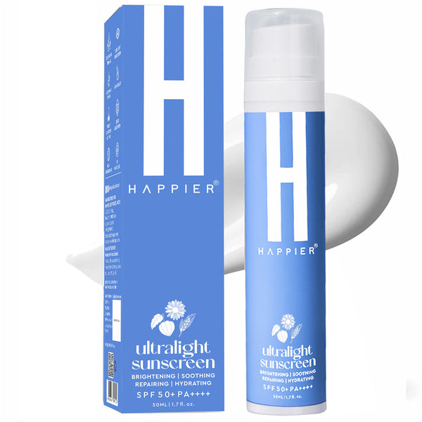 Happier Ultralight Sunscreen Gel SPF 50 PA++++ | 3-in-1 Sunscreen, Moisturizer and Serum 50ml