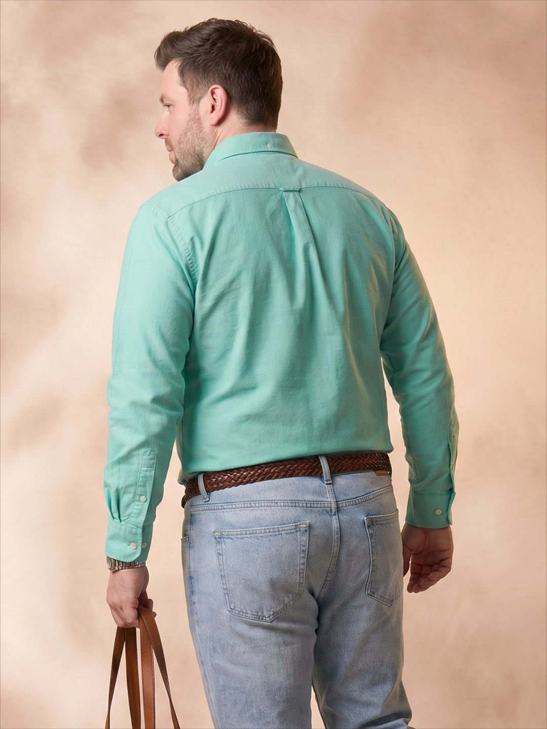 Lime Green Regular Fit Solid Plus Size Casual Shirt for Men (ARMON)