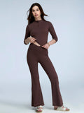 Brown Silhouette Zip Top | Cava at Broadway