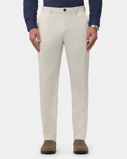 The Texture Tailored Pant Crème Grid