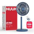Rechargeable Table Fan with ProLift™ Adjustable Stem and Mood Light | LĪT PRO