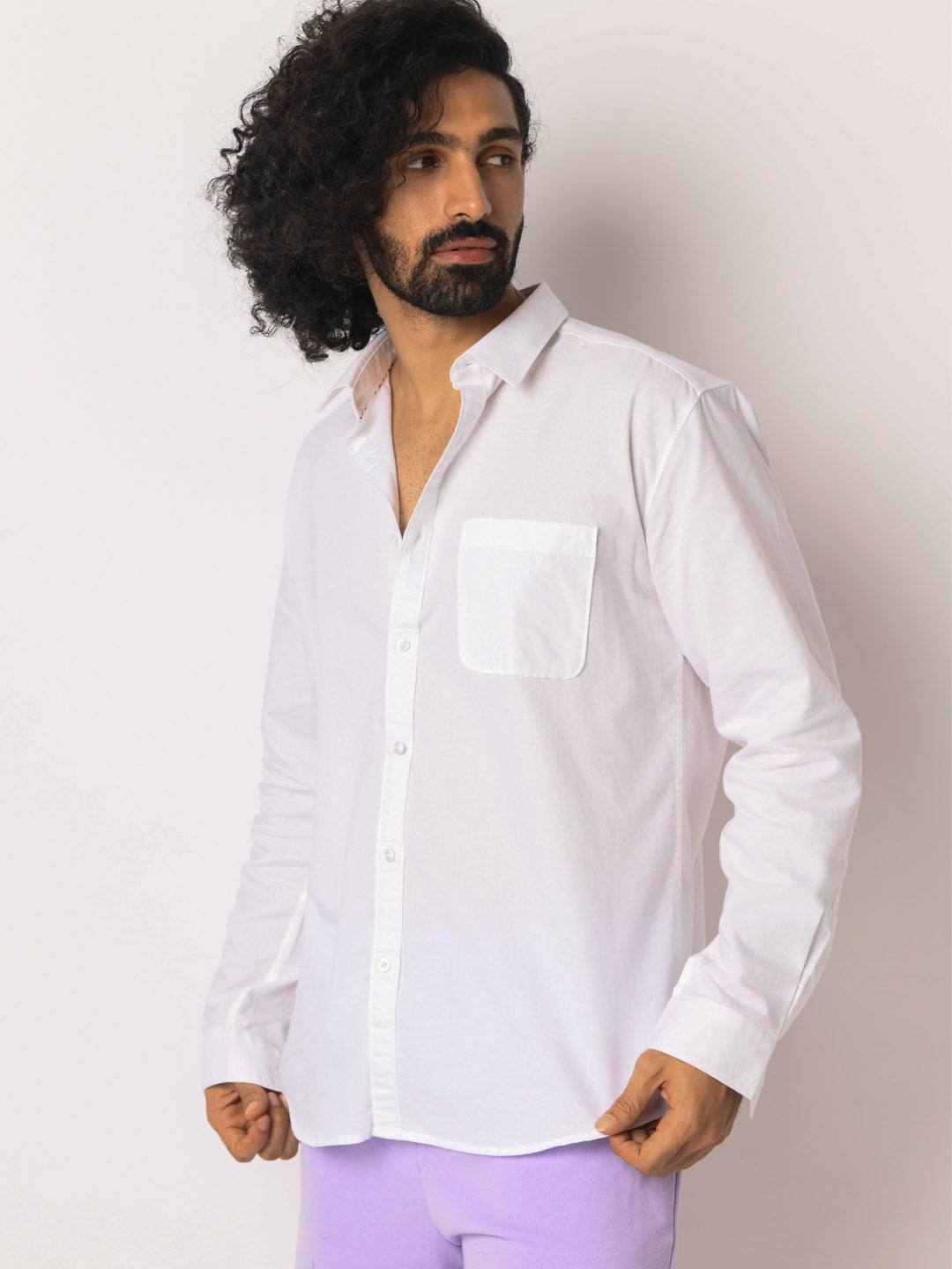 Grainy Oxford White Shirt - Bud