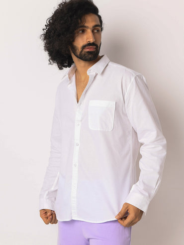 Grainy Oxford White Shirt - Bud