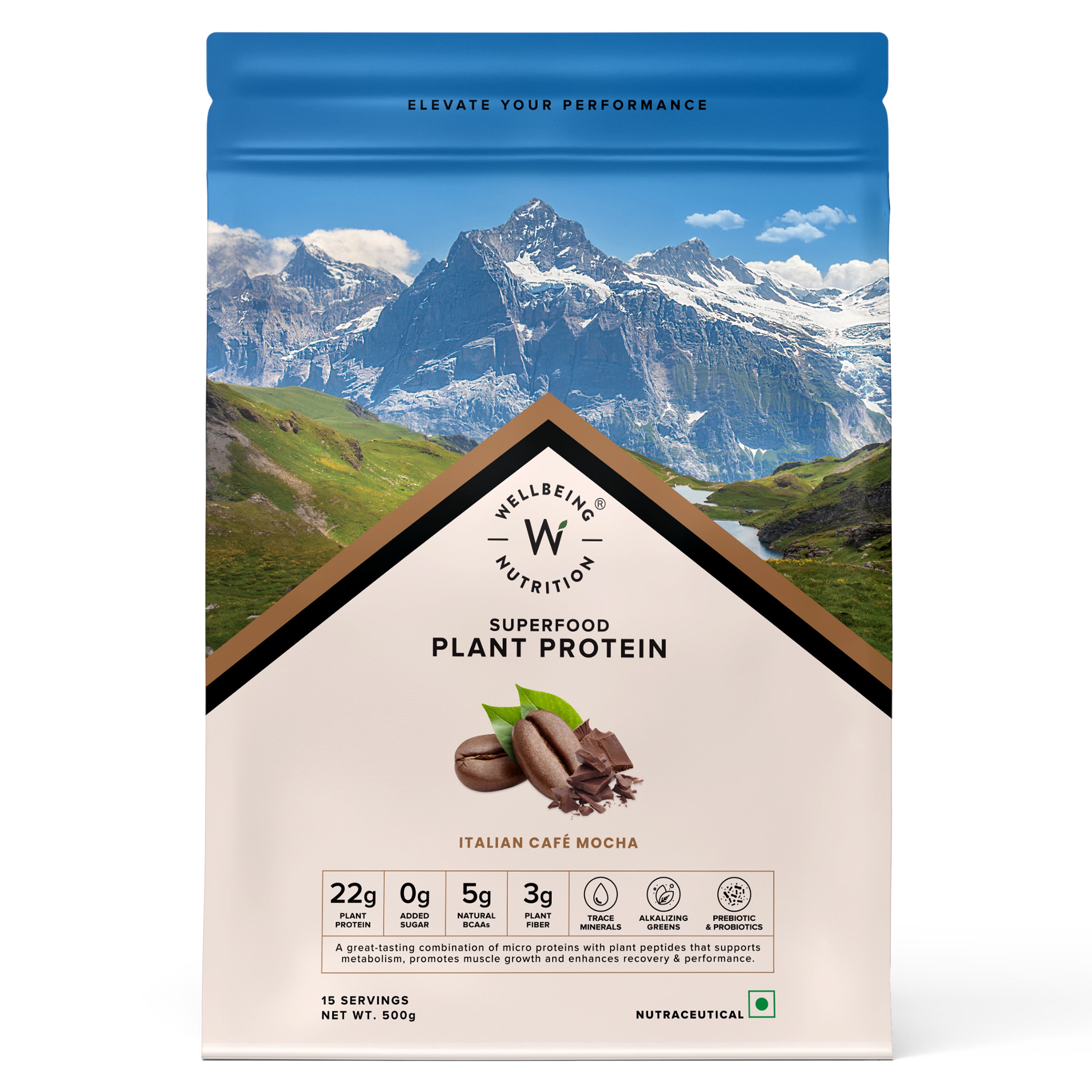 Plant Protein Café Mocha (500Grm) | Wellbeing Nutrition at Broadway