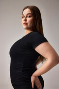 SEAMLESS TSHIRT - BLACK | LALAFLOWER at Broadway