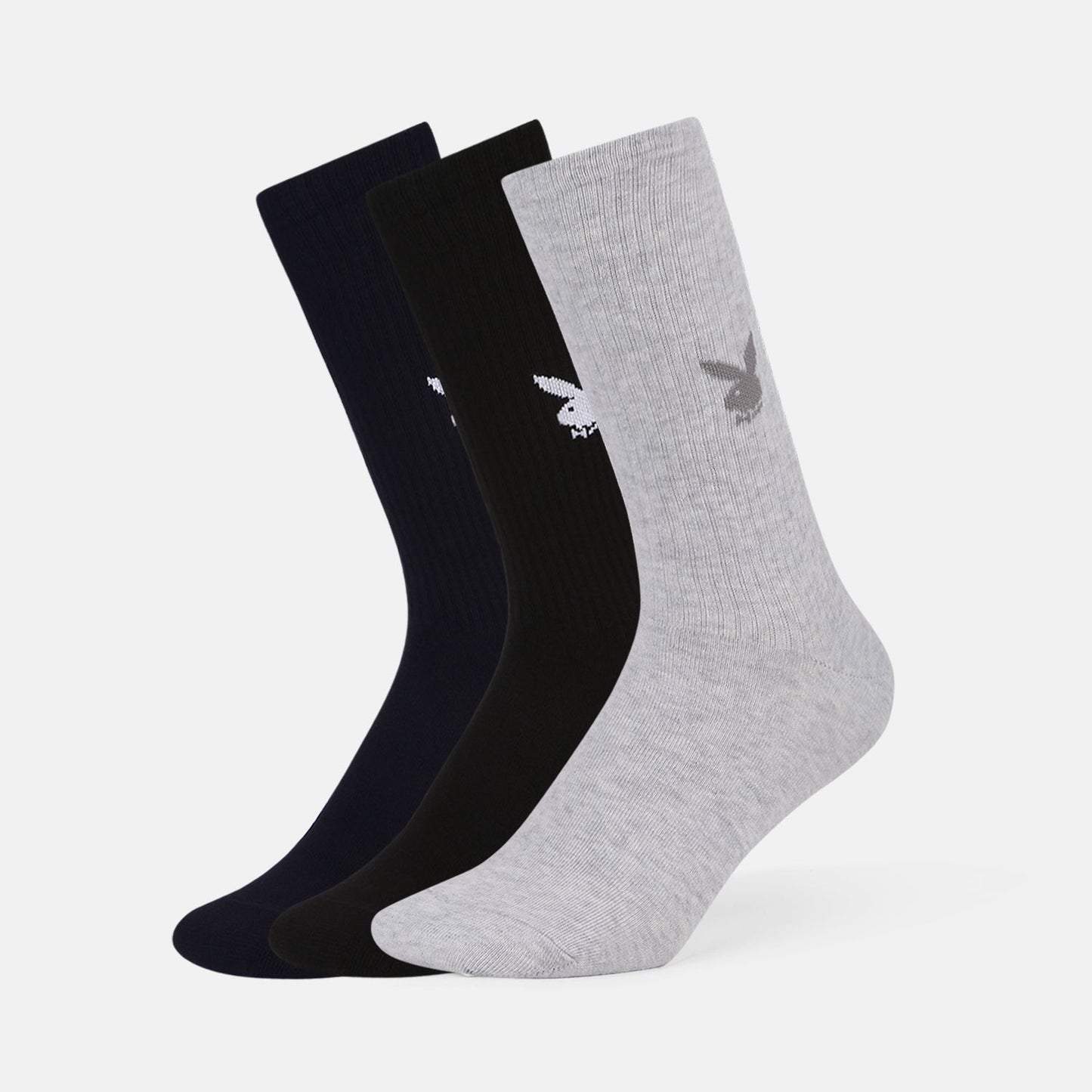 Mens Playboy Solid Crew Socks