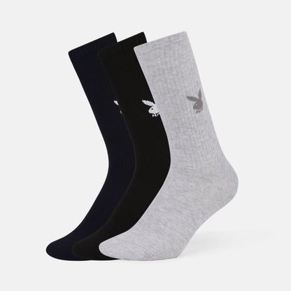 Mens Playboy Solid Crew Socks
