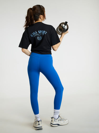 Black Cava Sport Oversized Printed Tee - Women