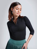Obsidian Black Silhouette Zip Top | Cava at Broadway
