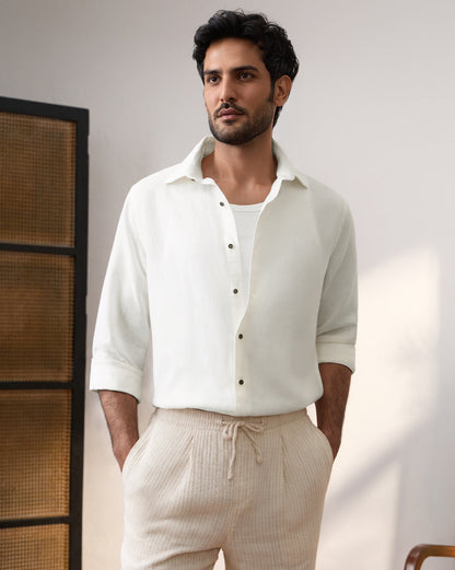 The Linen Rich Shirt Soft ivory