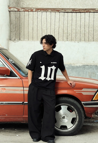 Black-Ten Oversized Polo T-Shirt