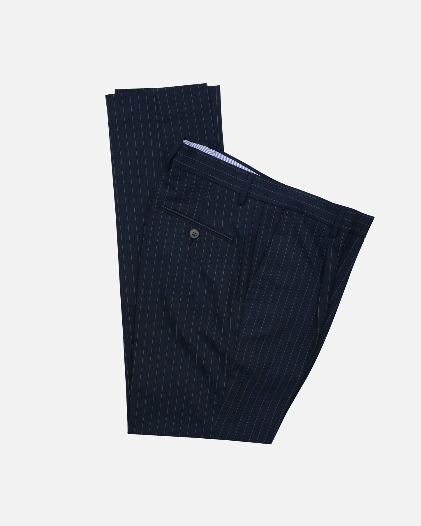Bare Brown Relax Fit  Stripe Trouser - Navy