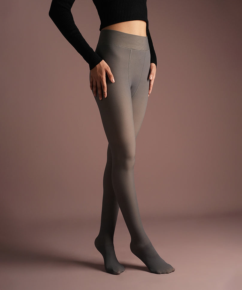 Sheer Fur Stockings Grey