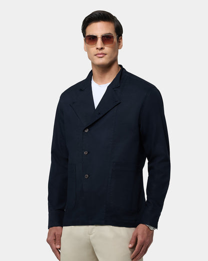 The Double Breasted Shacket Navy