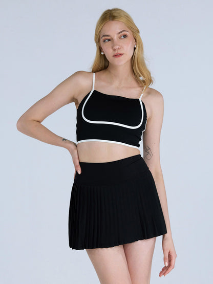 Black Contrast Trim Top