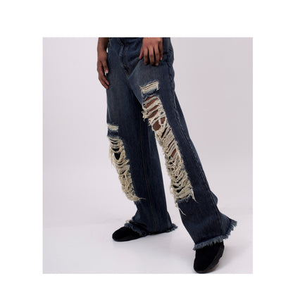Indigo Distressed Jeans | Huemn at Broadway