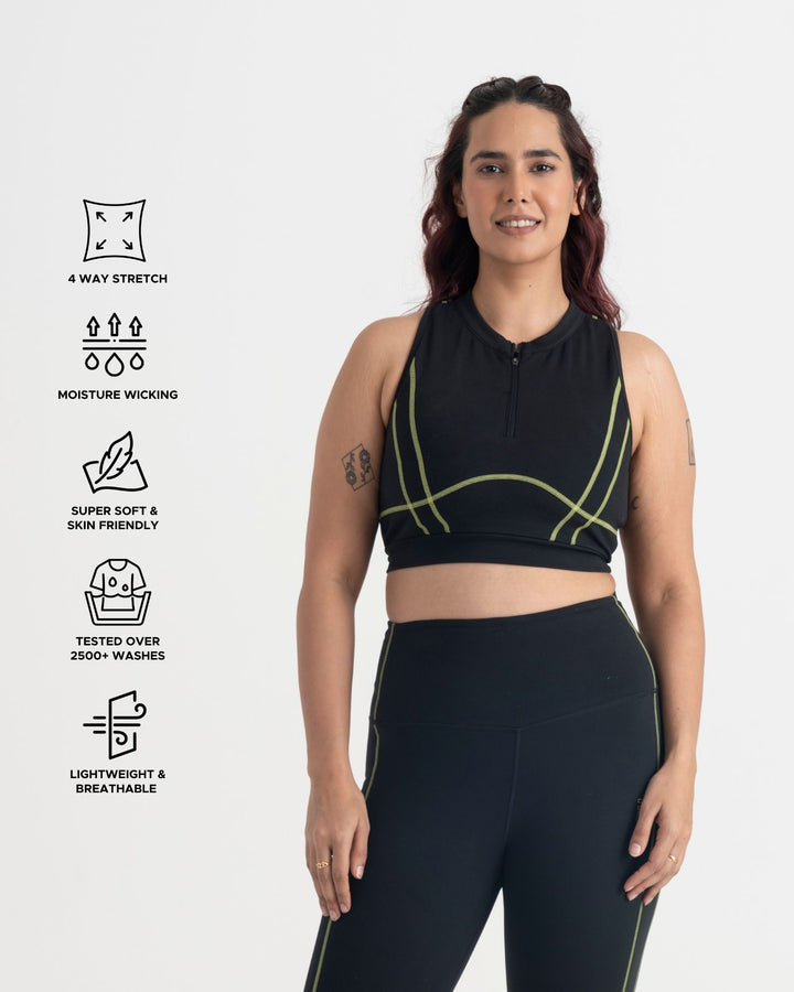 Yin Yang 2-in-1 Crop Top | Hunnit at Broadway