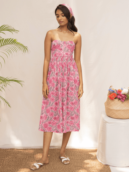 Sienna Floral Corset Midi Dress