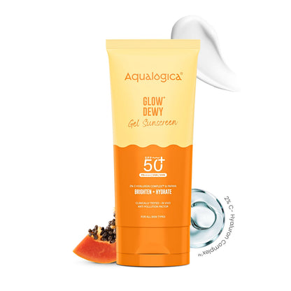 Glow+ Dewy Gel Sunscreen In-Vivo Tested SPF 50+ PA++++ with Papaya & Vitamin C - 80g