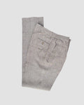 Bare Brown Relax Fit Linen Check Trouser with side Elastic - Brown