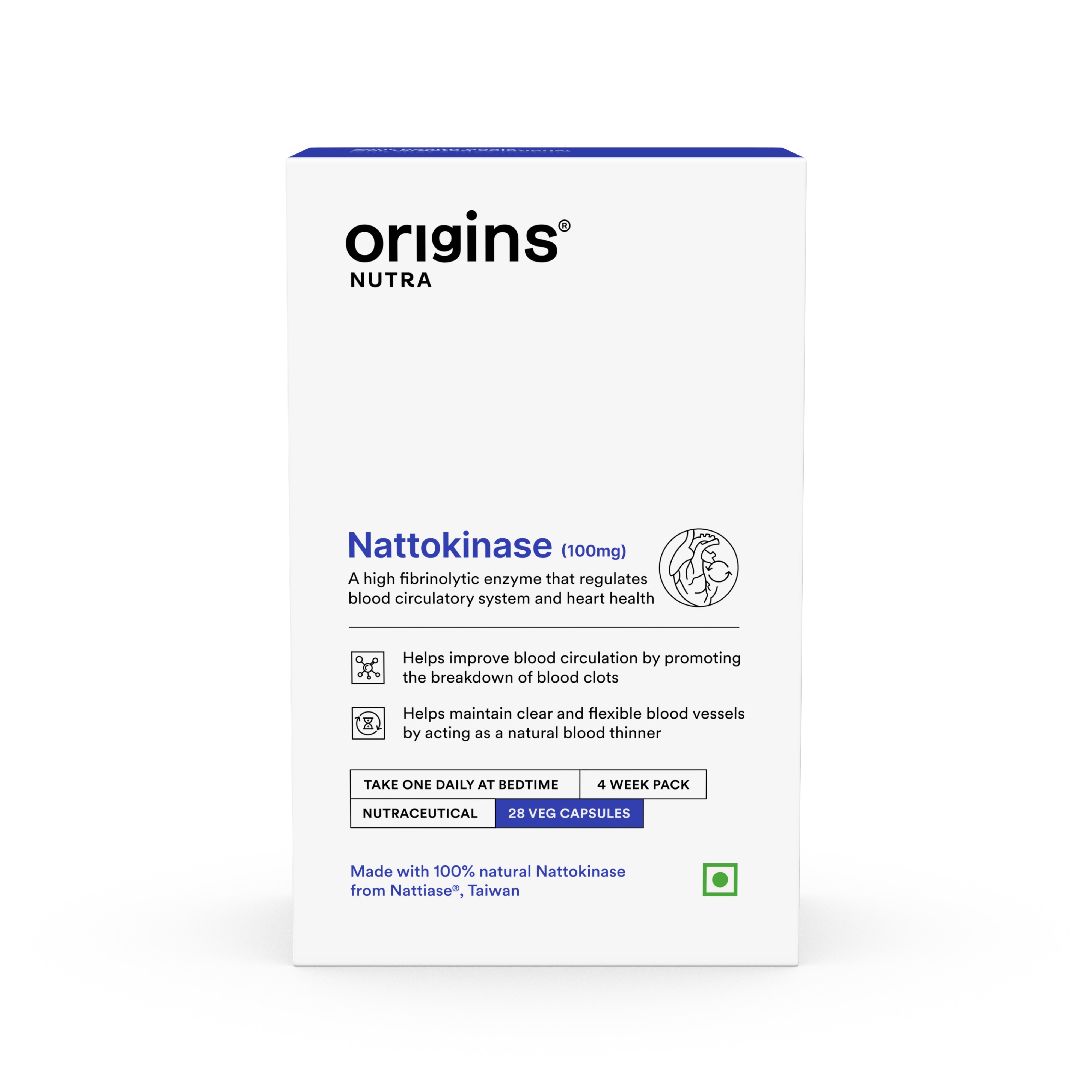 Origins Nutra Nattokinase | Promote Heart Health, Natural Blood Thinner, Control High Blood Pressure | Nattokinase |GMP Certified | For Men & Women | 28 Capsules. | Origins Nutra at Broadway