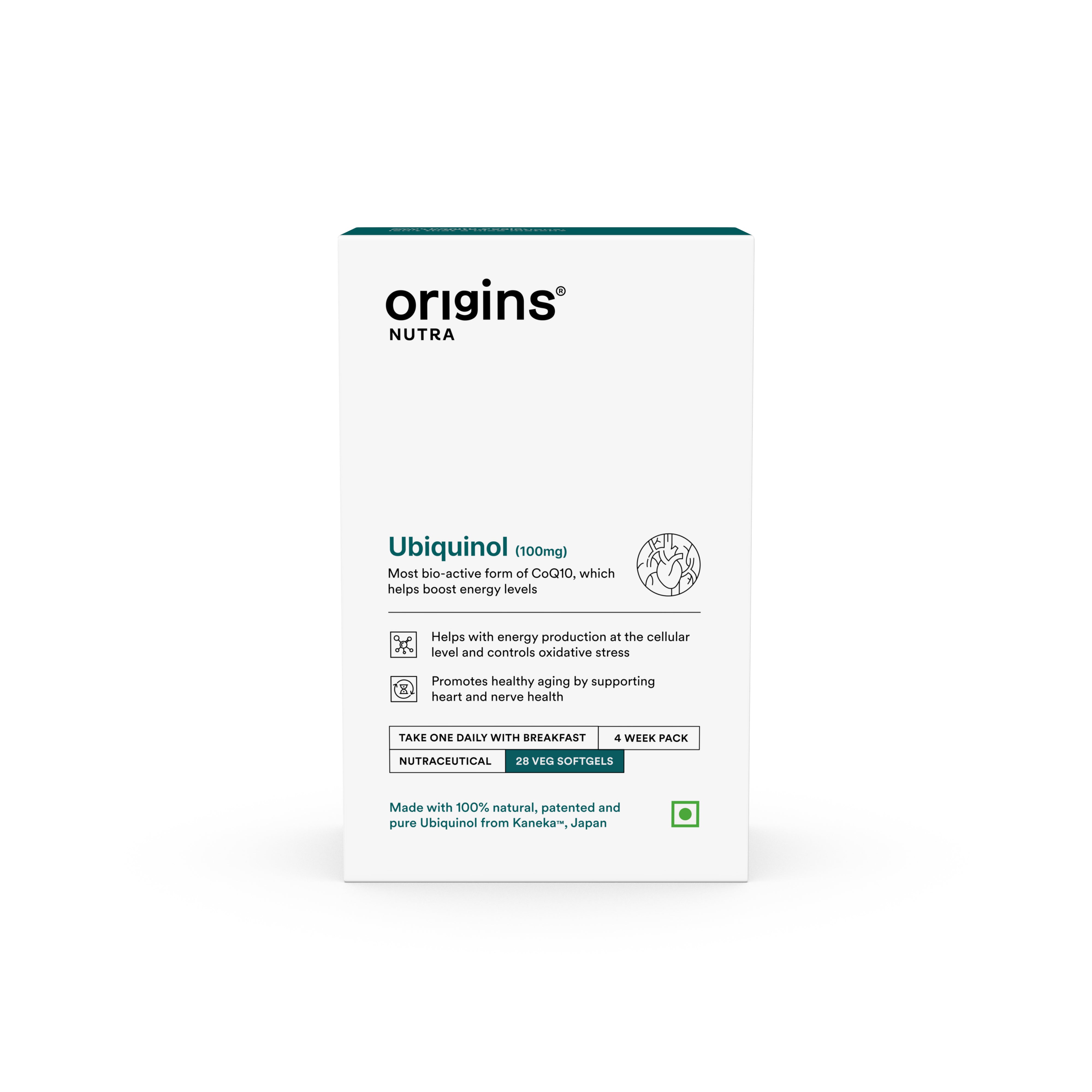 Origins Nutra Ubiquinol (100mg) | Boost Energy, Supports Heart & Healthy Ageing, Enhance Antioxidant Protection | Ubiquinol | GMP Certified | For Men & Women | 28 Soft Gels | Origins Nutra at Broadway